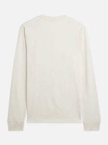 Henley Slub Yarn Regular Fit Long Sleeved T-Shirt - Eggnog