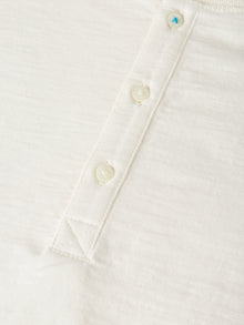 Henley Slub Yarn Regular Fit Long Sleeved T-Shirt - Eggnog