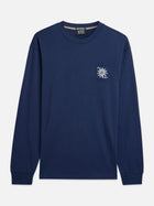 T-shirt à manches longues coupe décontractée avec motif au dos - Bleu concours
