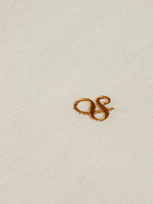 Pique Chest Logo Polo - Eggnog