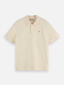Pique Chest Logo Polo - Eggnog