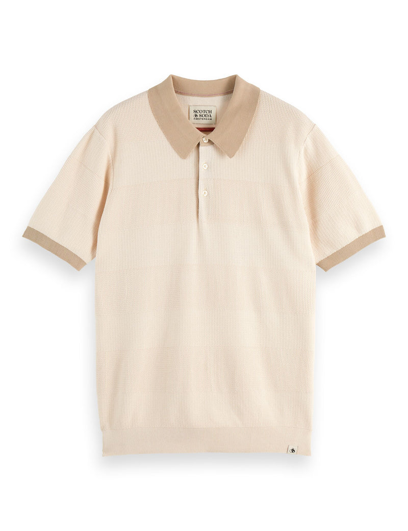 Regular Fit Knitted Polo - Eggnog