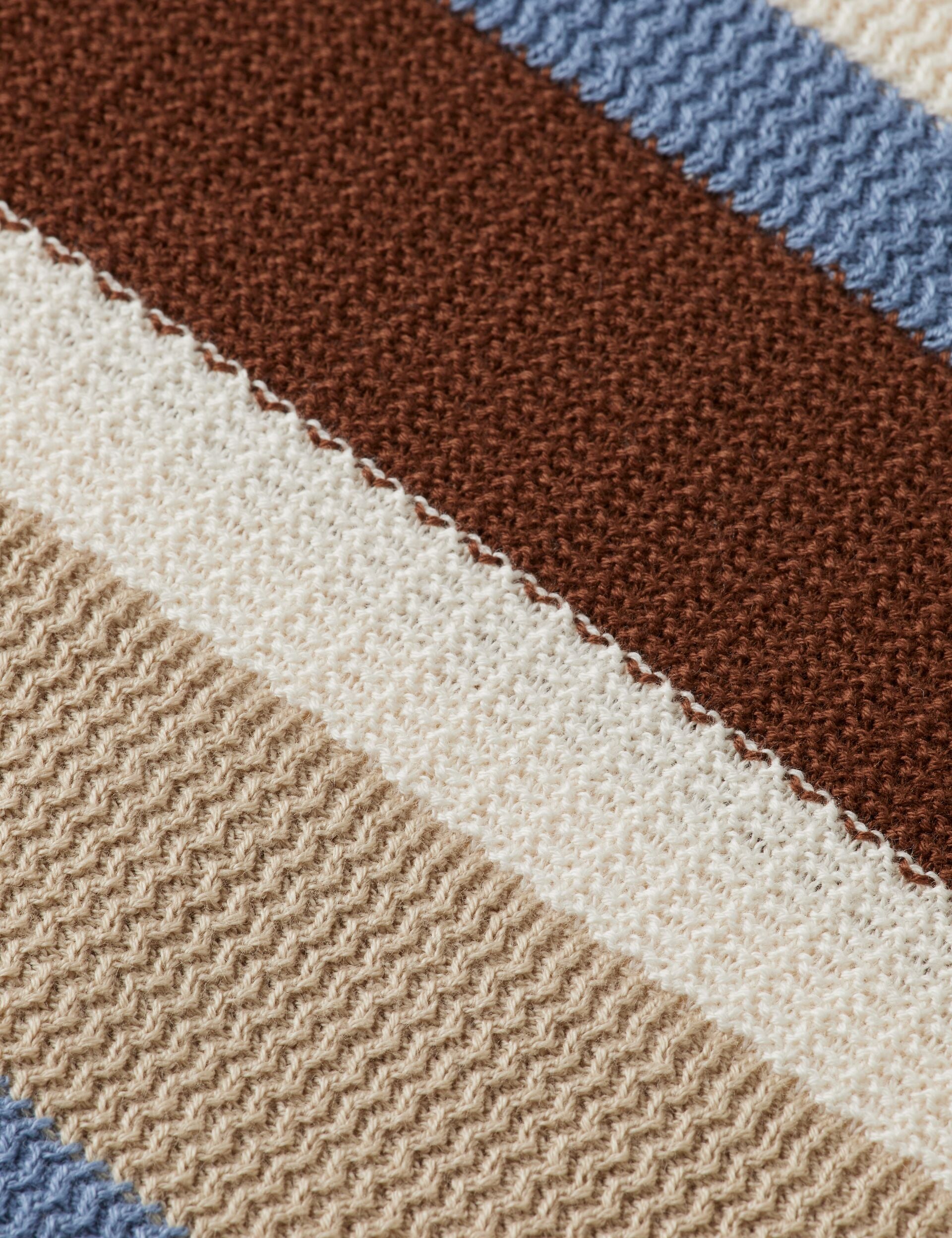Regular Fit Knitted Striped Polo - Plaza Taupe Stripe