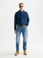 Washed Indigo Textured Jersey Shirt - Indigo