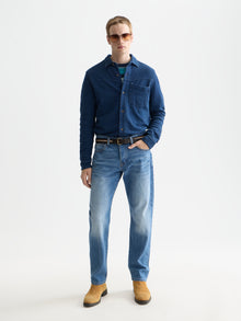 Washed Indigo Textured Jersey Shirt - Indigo