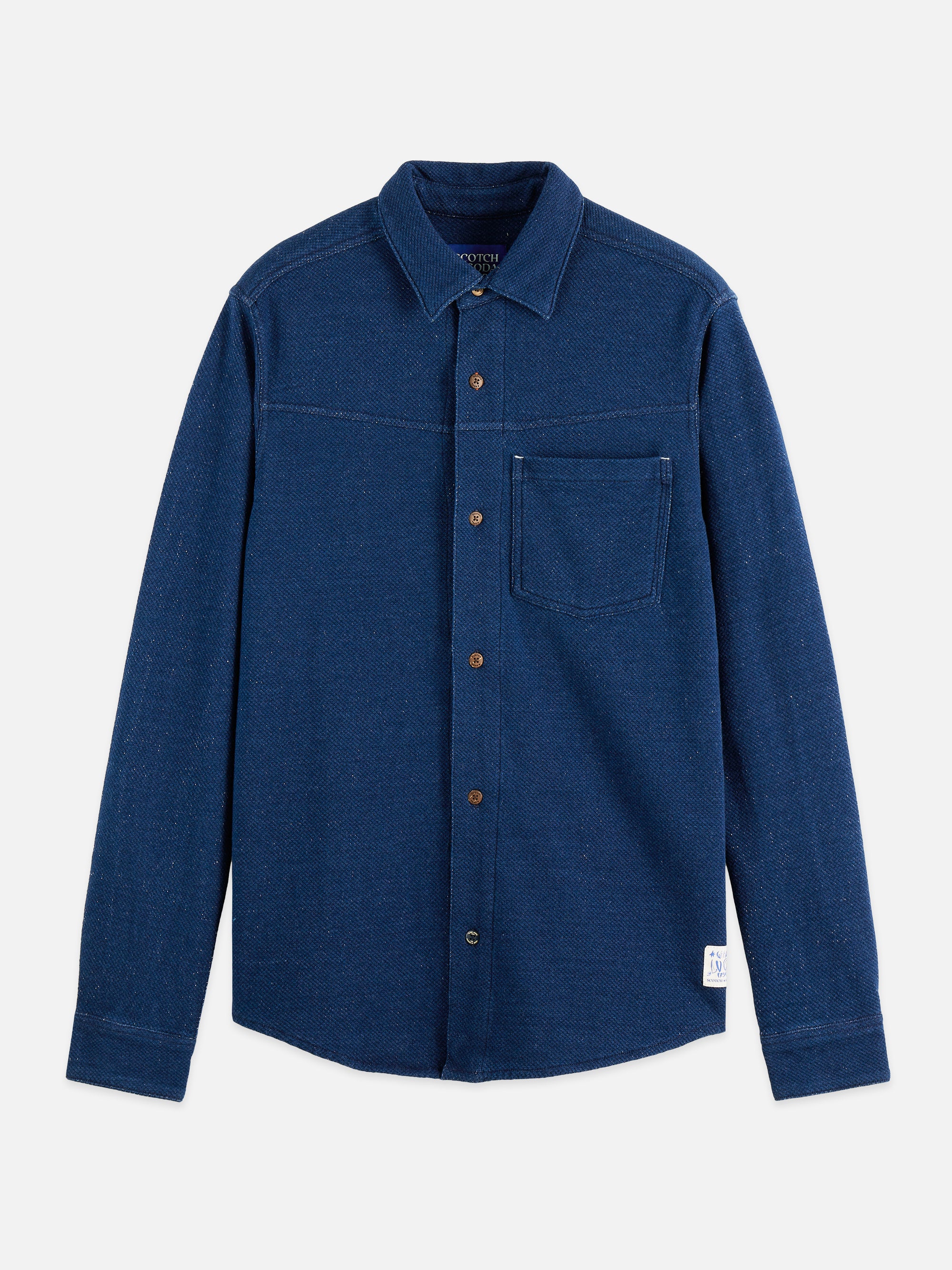 Washed Indigo Textured Jersey Shirt - Indigo