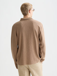 Structured Relaxed Fit Longsleeved Polo - Amphora