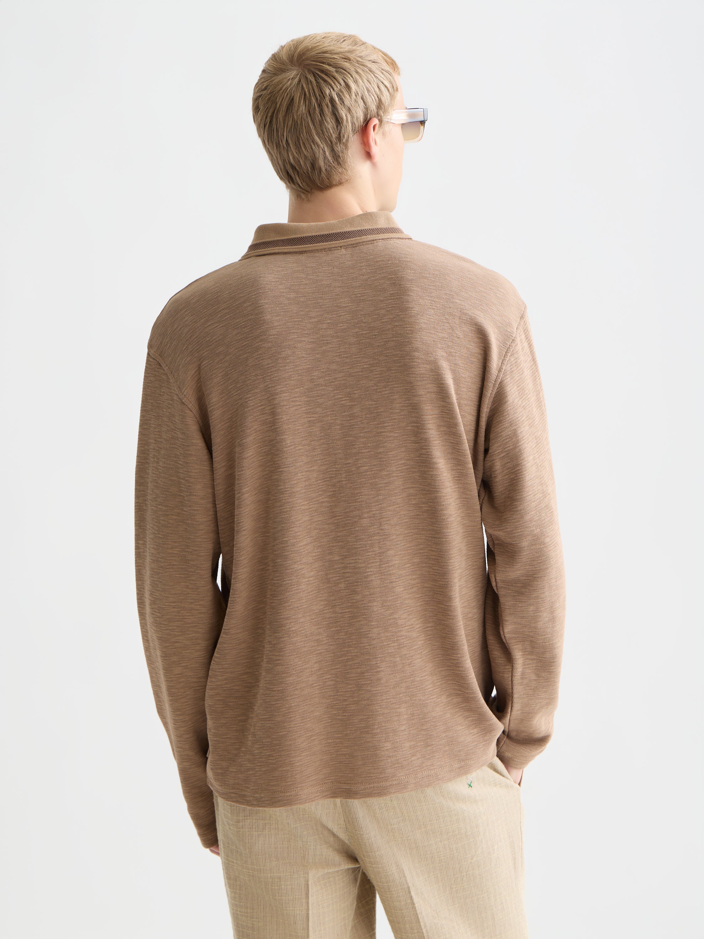 Structured Relaxed Fit Longsleeved Polo - Amphora