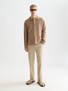 Structured Relaxed Fit Longsleeved Polo - Amphora