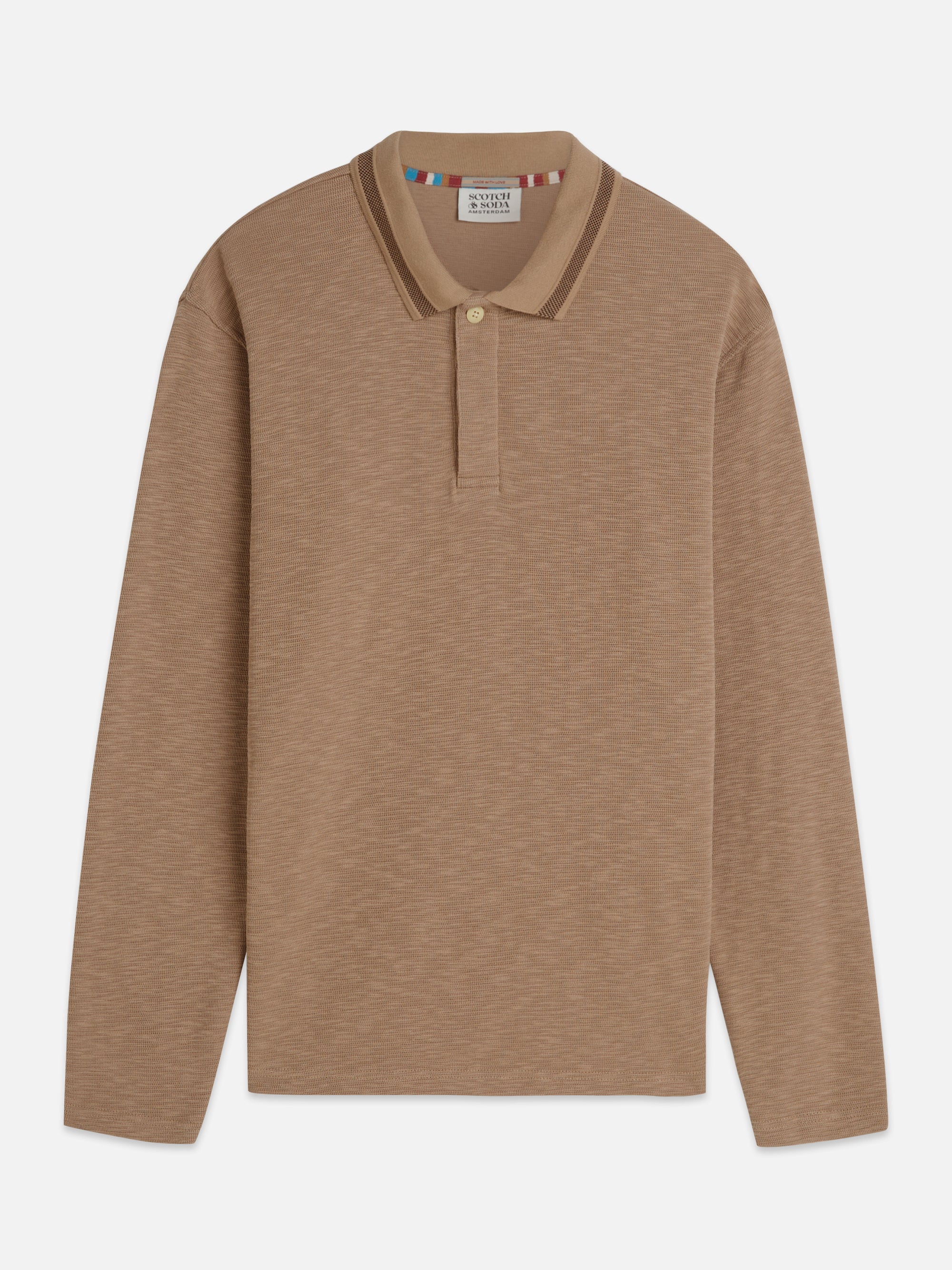 Structured Relaxed Fit Longsleeved Polo - Amphora