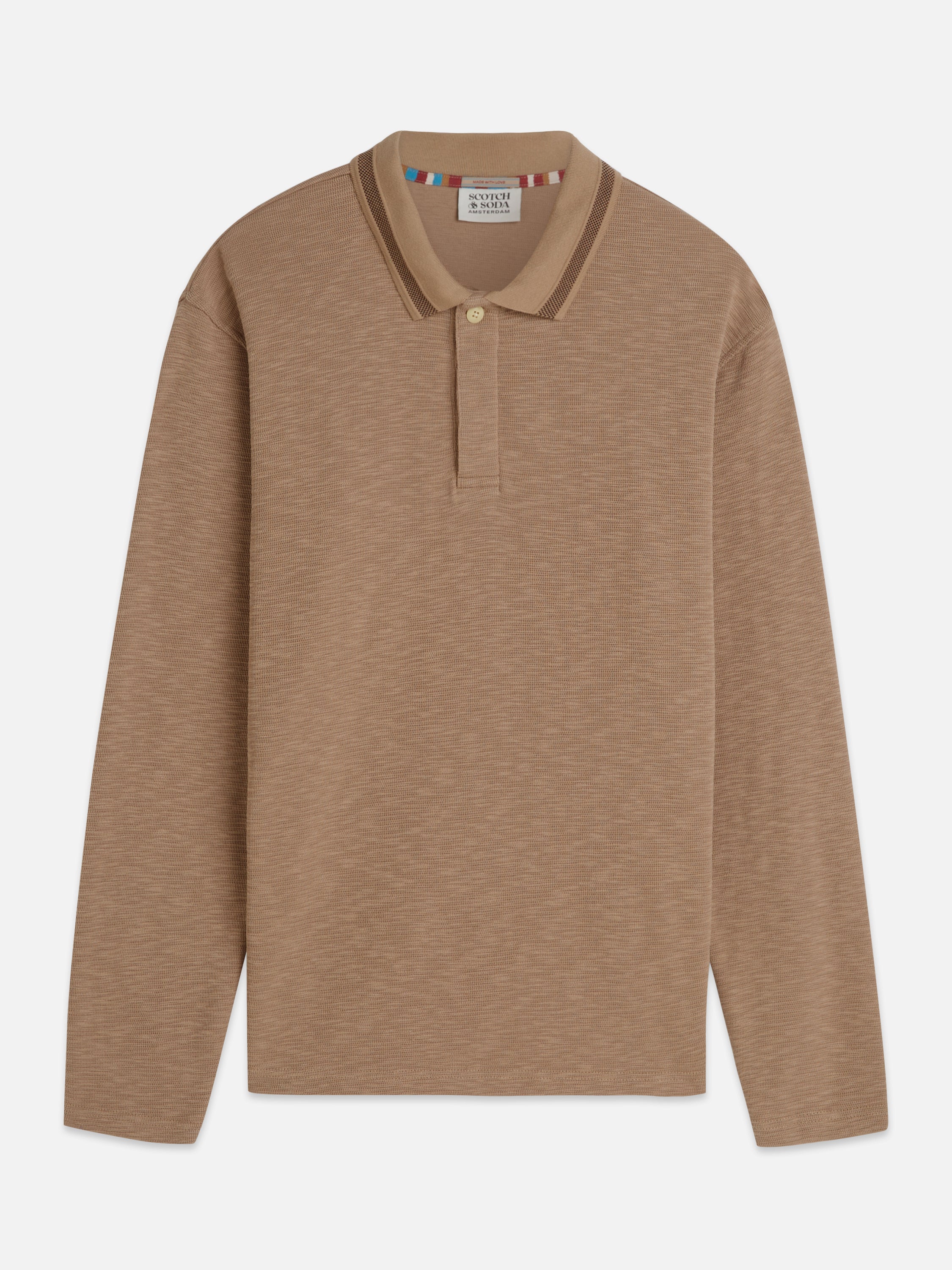 Structured Relaxed Fit Longsleeved Polo - Amphora