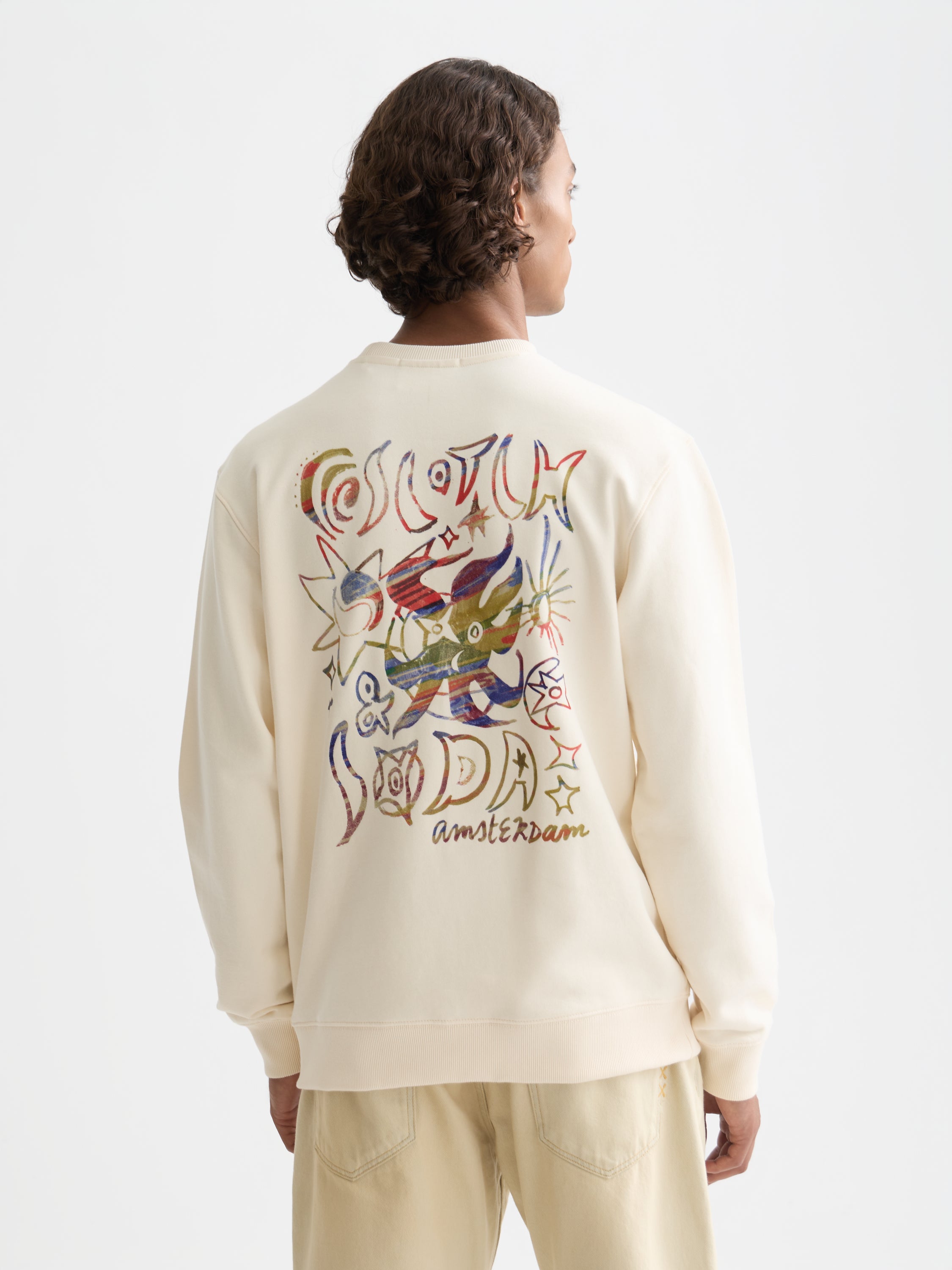 Front And Back Artwork Regularfit Sweatshirt - Eggnog