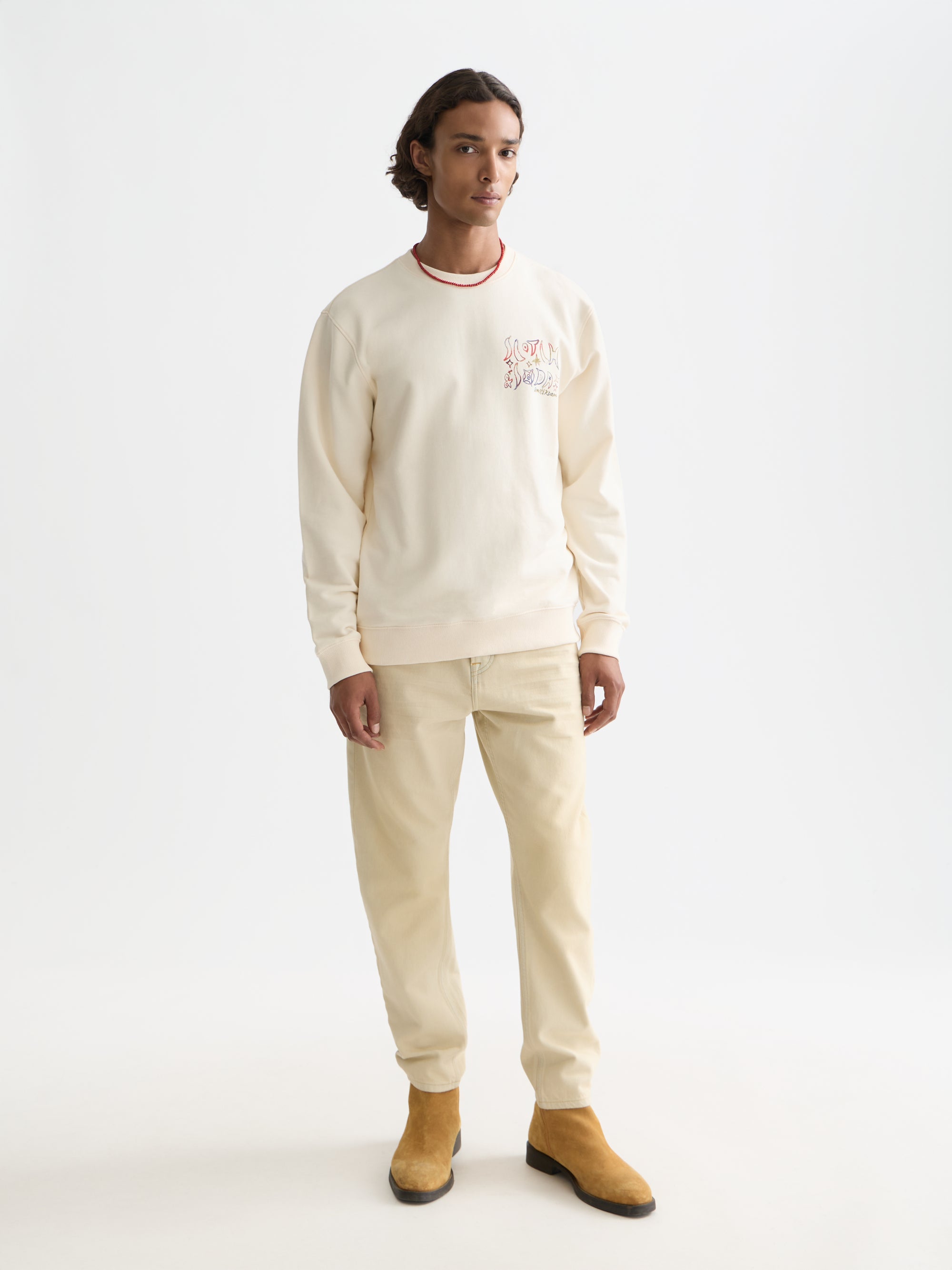 Front And Back Artwork Regularfit Sweatshirt - Eggnog