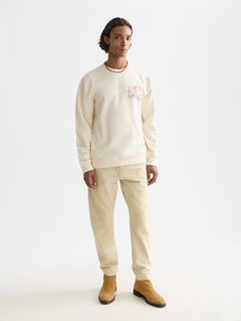 Front And Back Artwork Regularfit Sweatshirt - Eggnog