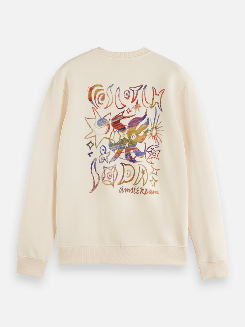 Front And Back Artwork Regularfit Sweatshirt - Eggnog