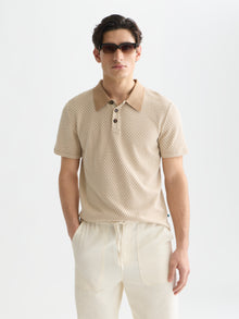 Jacquard Relaxed Fit Polo - Amphora