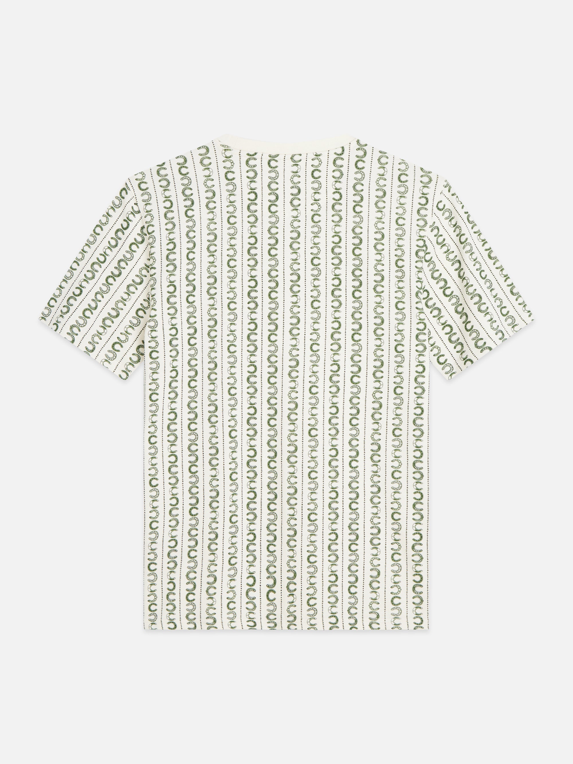 T-shirt coupe classique à micro-impression - Rayures en forme de fer à cheval, couleur lait de poule