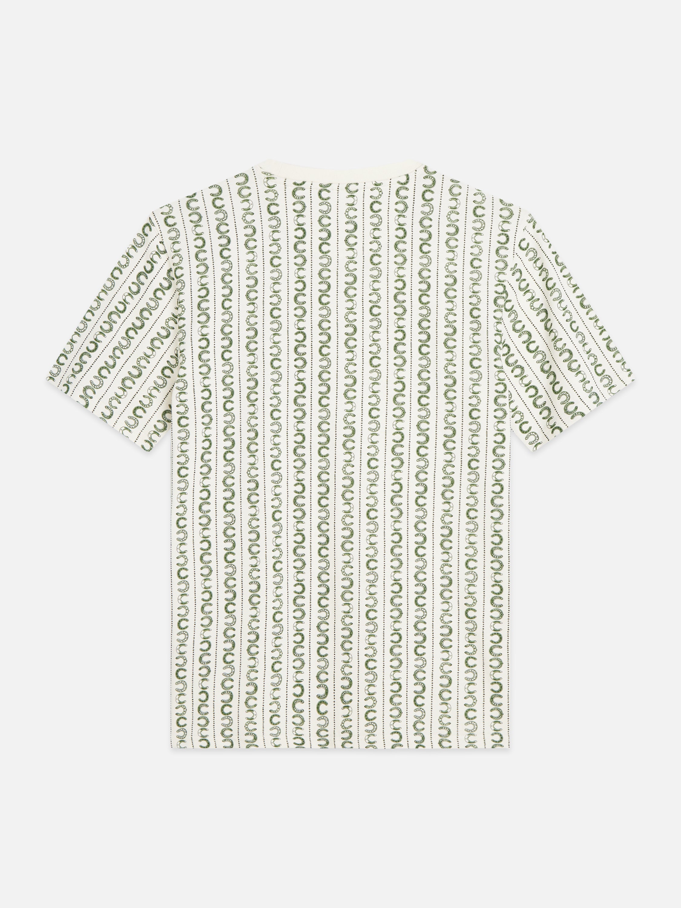 T-shirt coupe classique à micro-impression - Rayures en forme de fer à cheval, couleur lait de poule