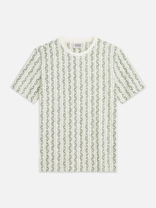 T-shirt coupe classique à micro-impression - Rayures en forme de fer à cheval, couleur lait de poule
