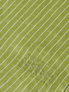 Chemise rayée en lin coupe classique - Rayures vert jardin