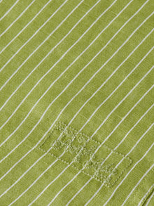 Chemise rayée en lin coupe classique - Rayures vert jardin