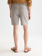 Bermuda coupe classique en coton et lin teint en fil - Cathay Spice Dobby