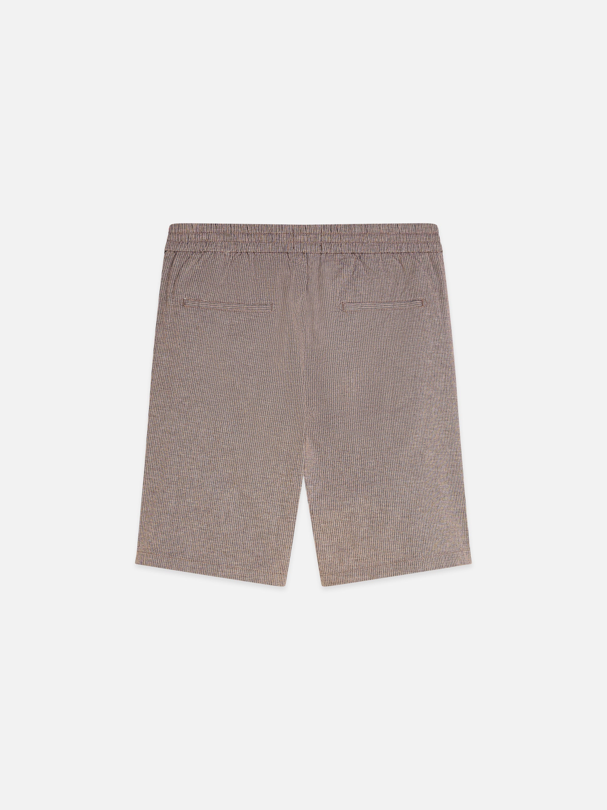 Bermuda coupe classique en coton et lin teint en fil - Cathay Spice Dobby