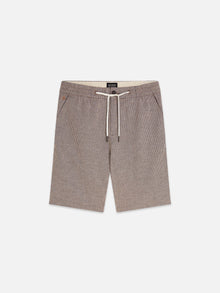 Bermuda coupe classique en coton et lin teint en fil - Cathay Spice Dobby