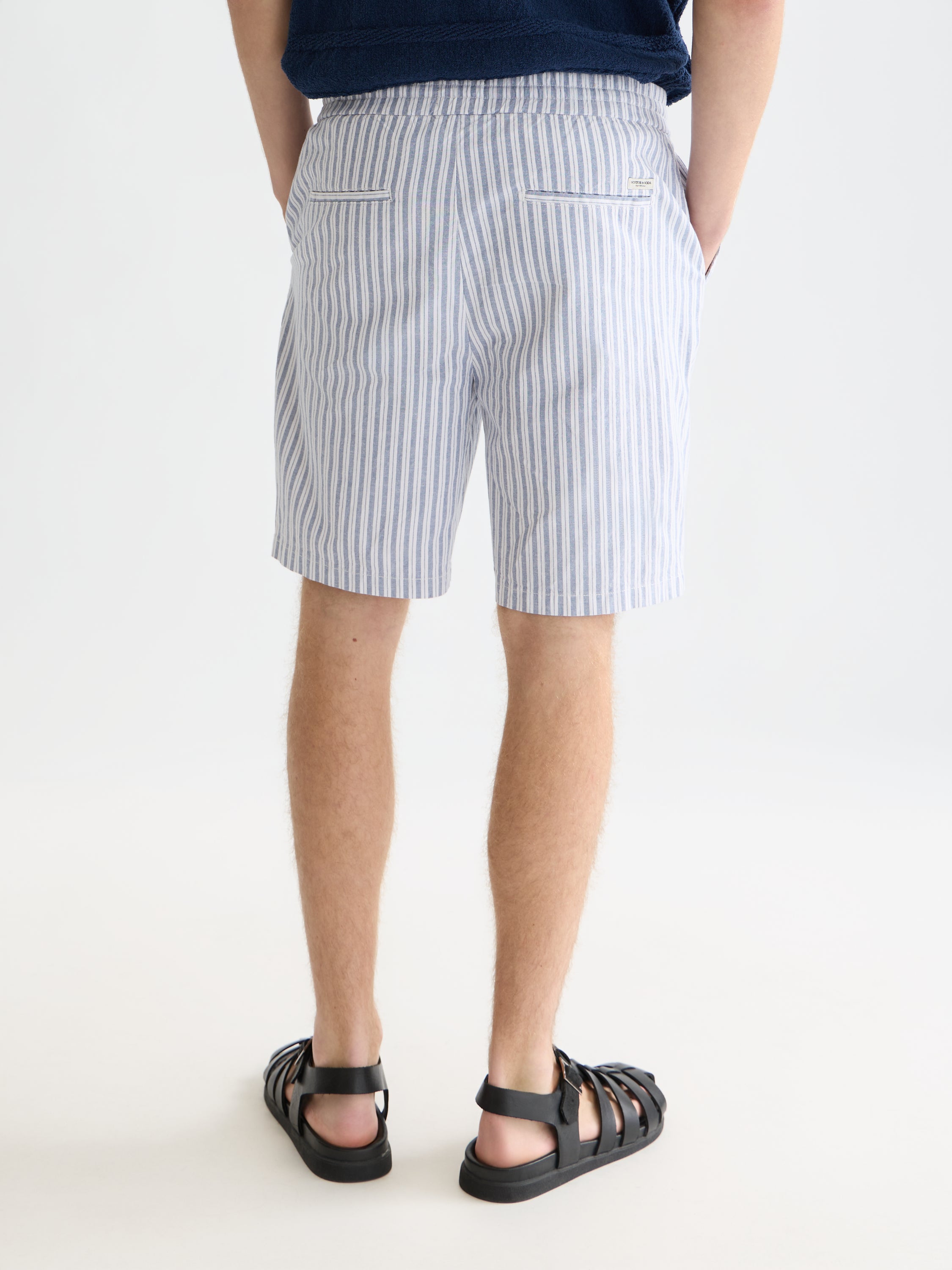 Fave Cottonlinen Yarndyed Regular Fit Bermuda Shorts - Infinity Stripe