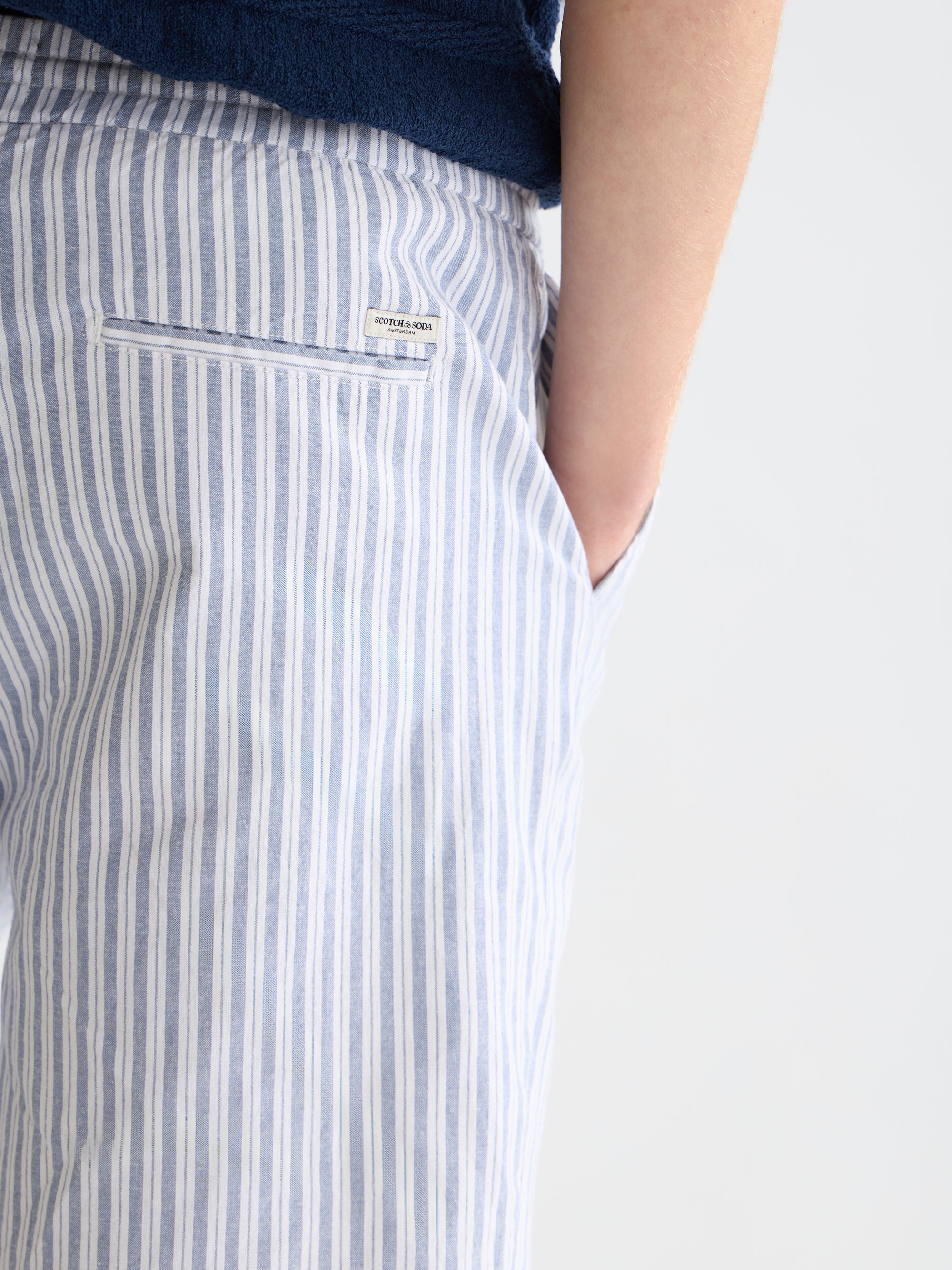 Fave Cottonlinen Yarndyed Regular Fit Bermuda Shorts - Infinity Stripe