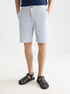 Fave Cottonlinen Yarndyed Regular Fit Bermuda Shorts - Infinity Stripe