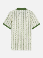 Microprinted Regular Fit Polo - Horseshoe Stripe Eggnog