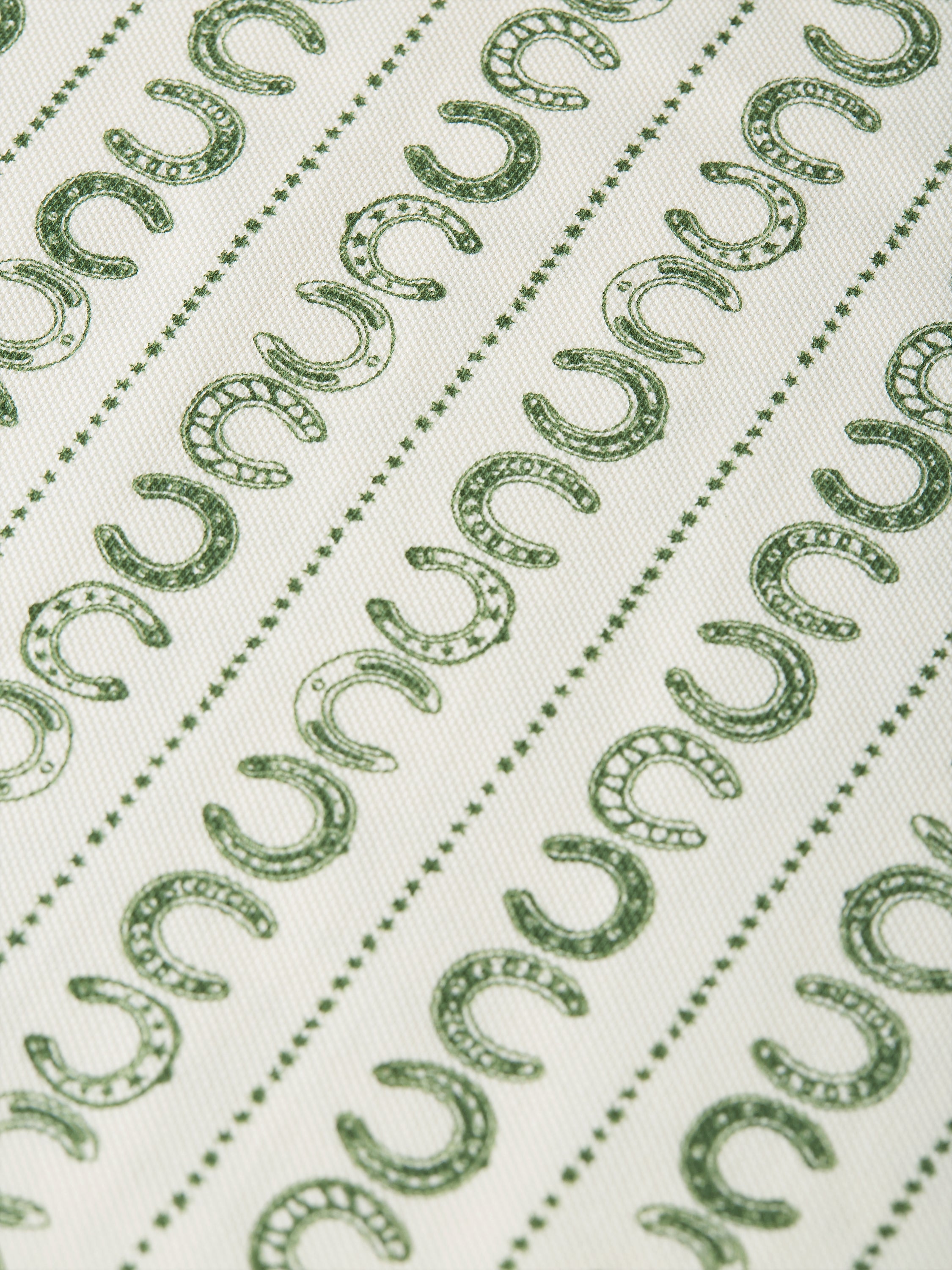 Microprinted Regular Fit Polo - Horseshoe Stripe Eggnog