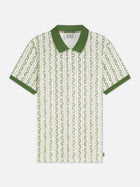 Microprinted Regular Fit Polo - Horseshoe Stripe Eggnog