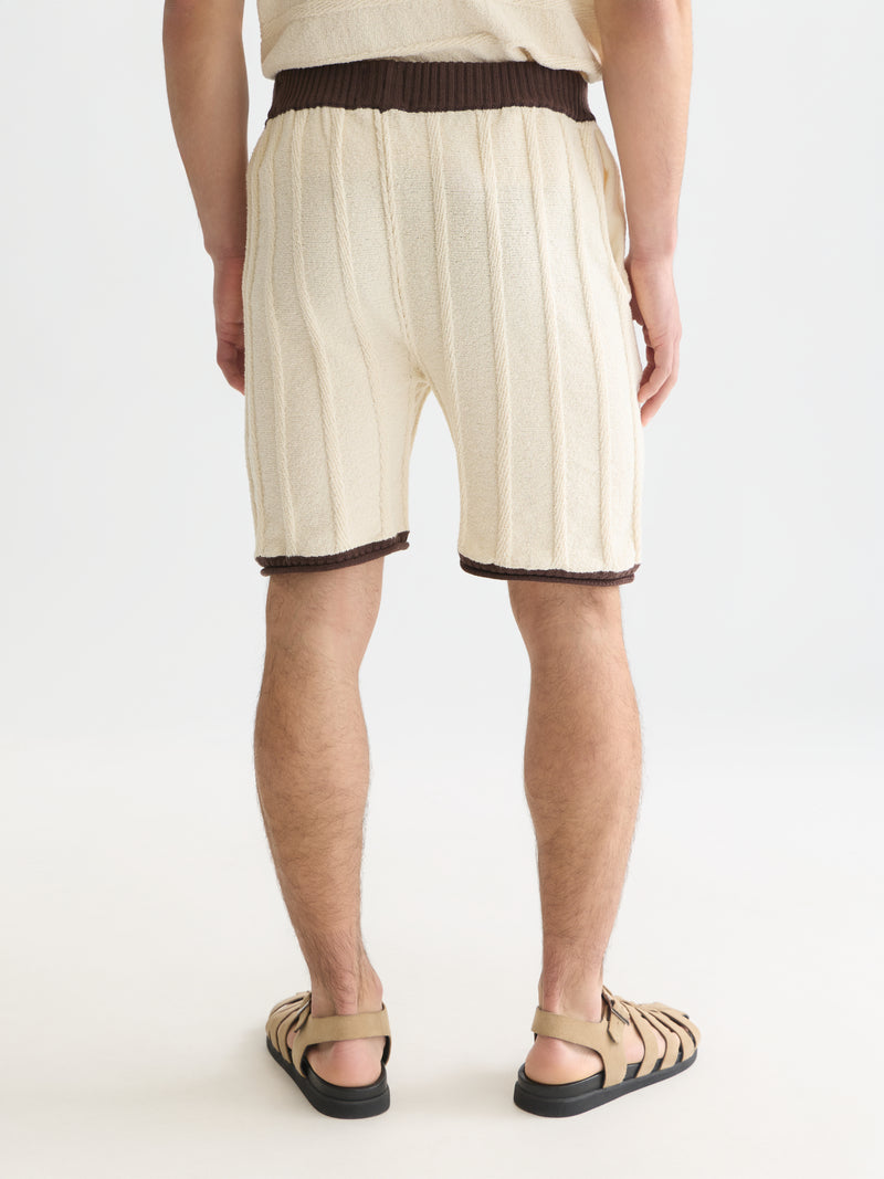 Structured Knitted Shorts - Eggnog