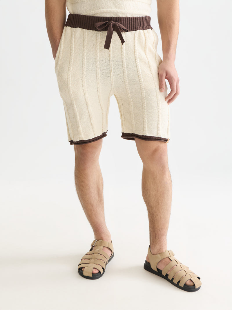 Structured Knitted Shorts - Eggnog