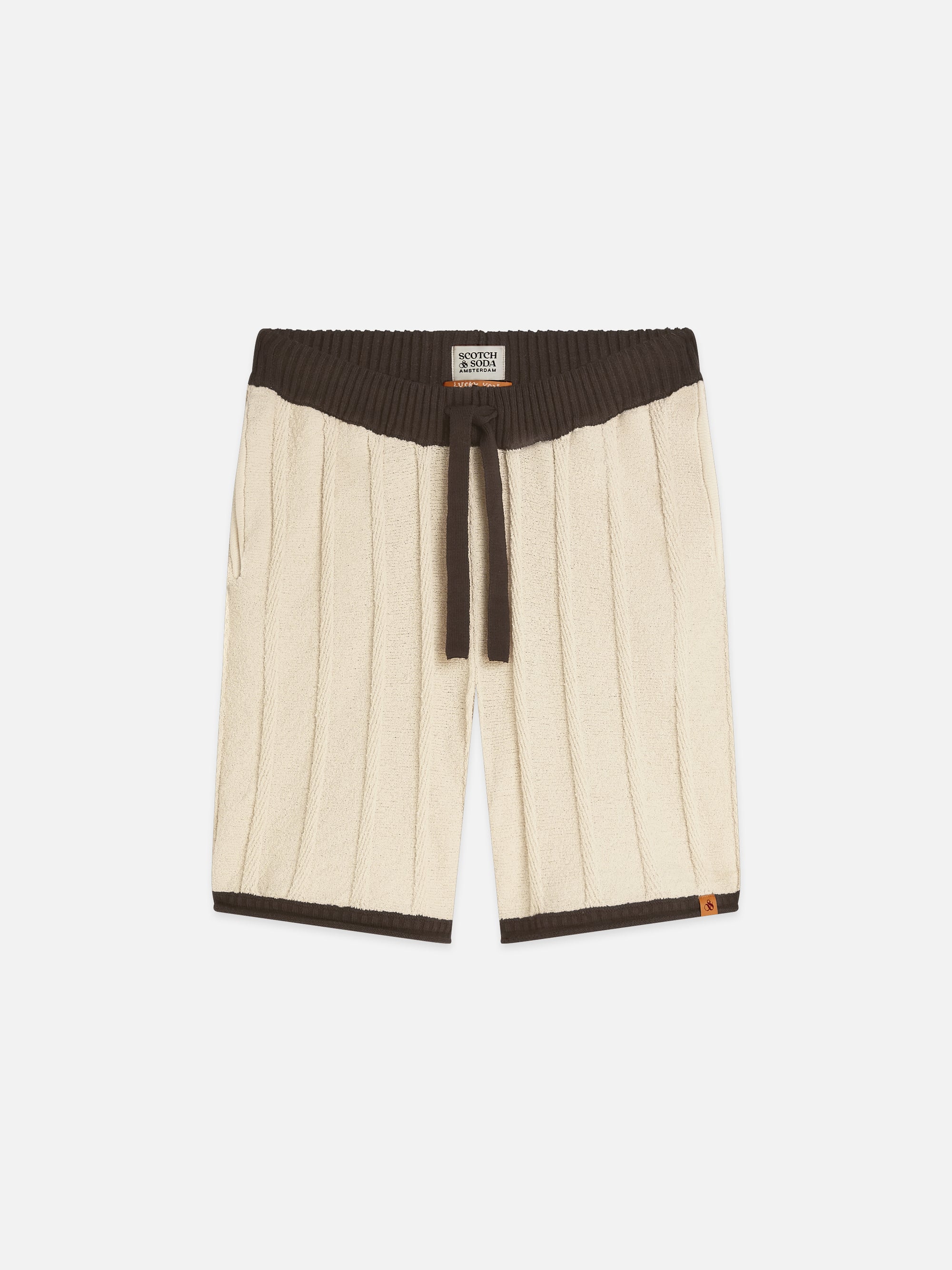 Structured Knitted Shorts - Eggnog