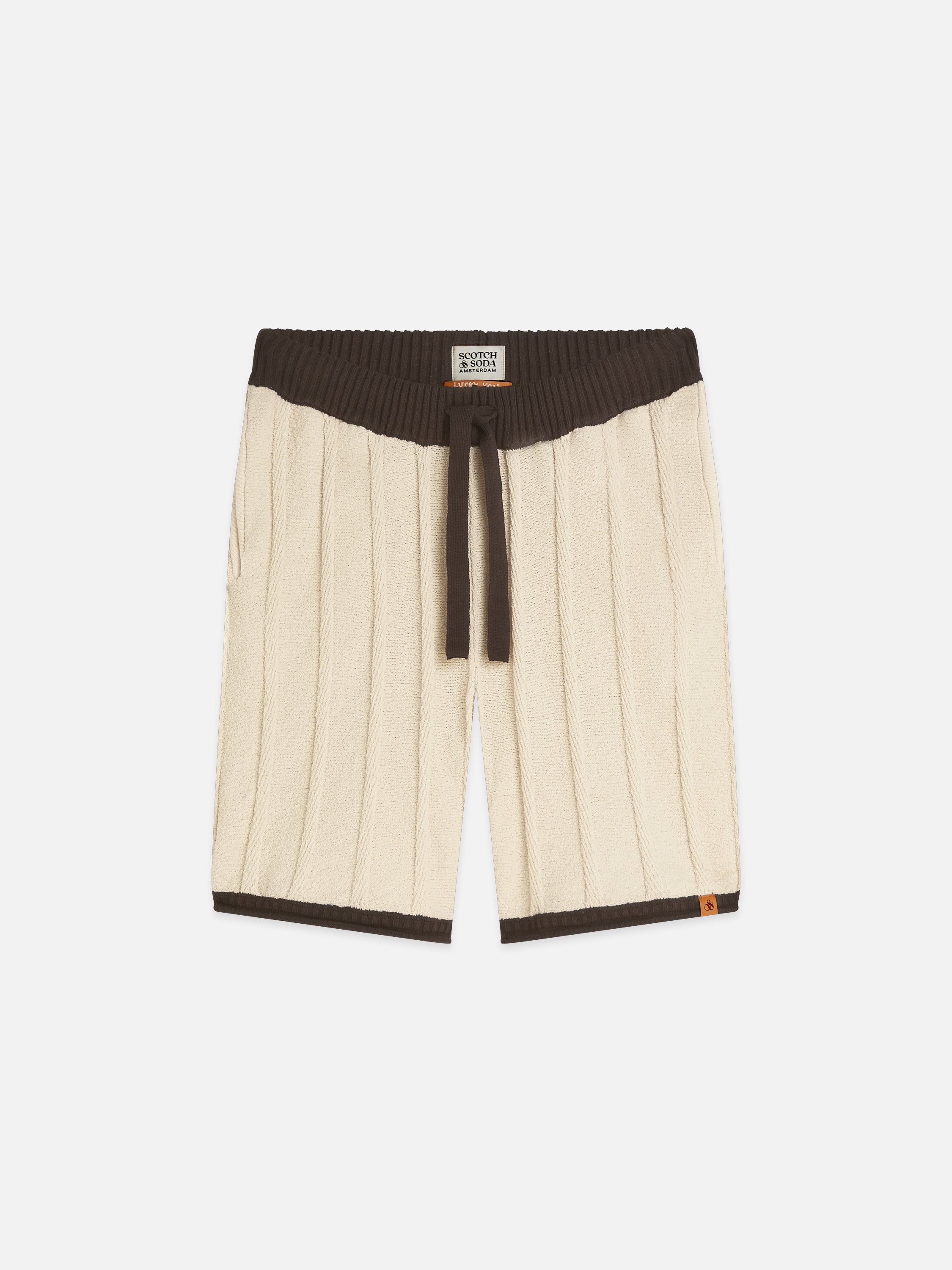 Structured Knitted Shorts - Eggnog