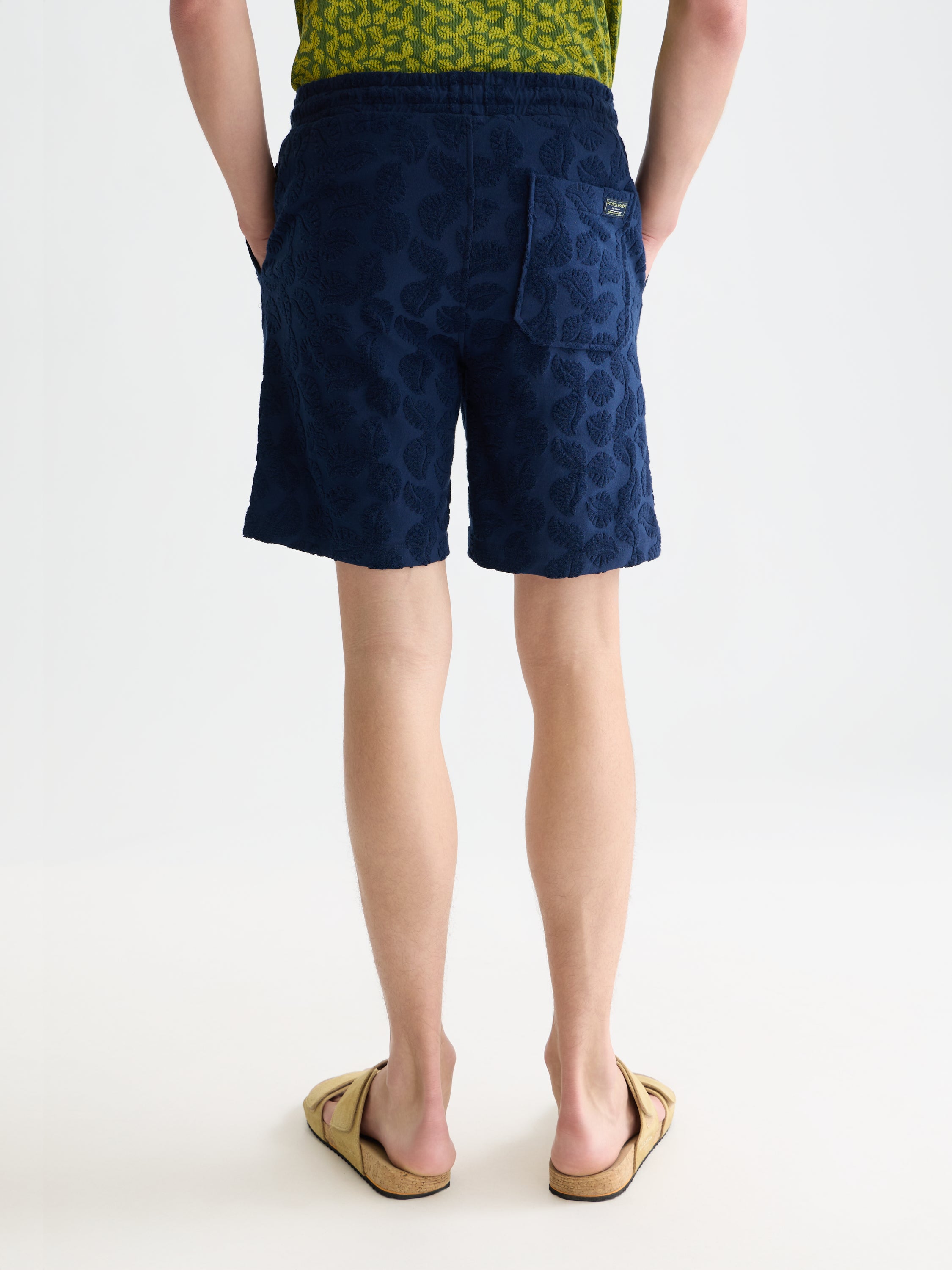 Bermuda Fave Terry Jacquard coupe décontractée - Bleu concours
