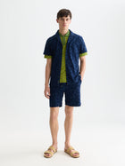 Bermuda Fave Terry Jacquard coupe décontractée - Bleu concours