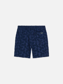 Bermuda Fave Terry Jacquard coupe décontractée - Bleu concours