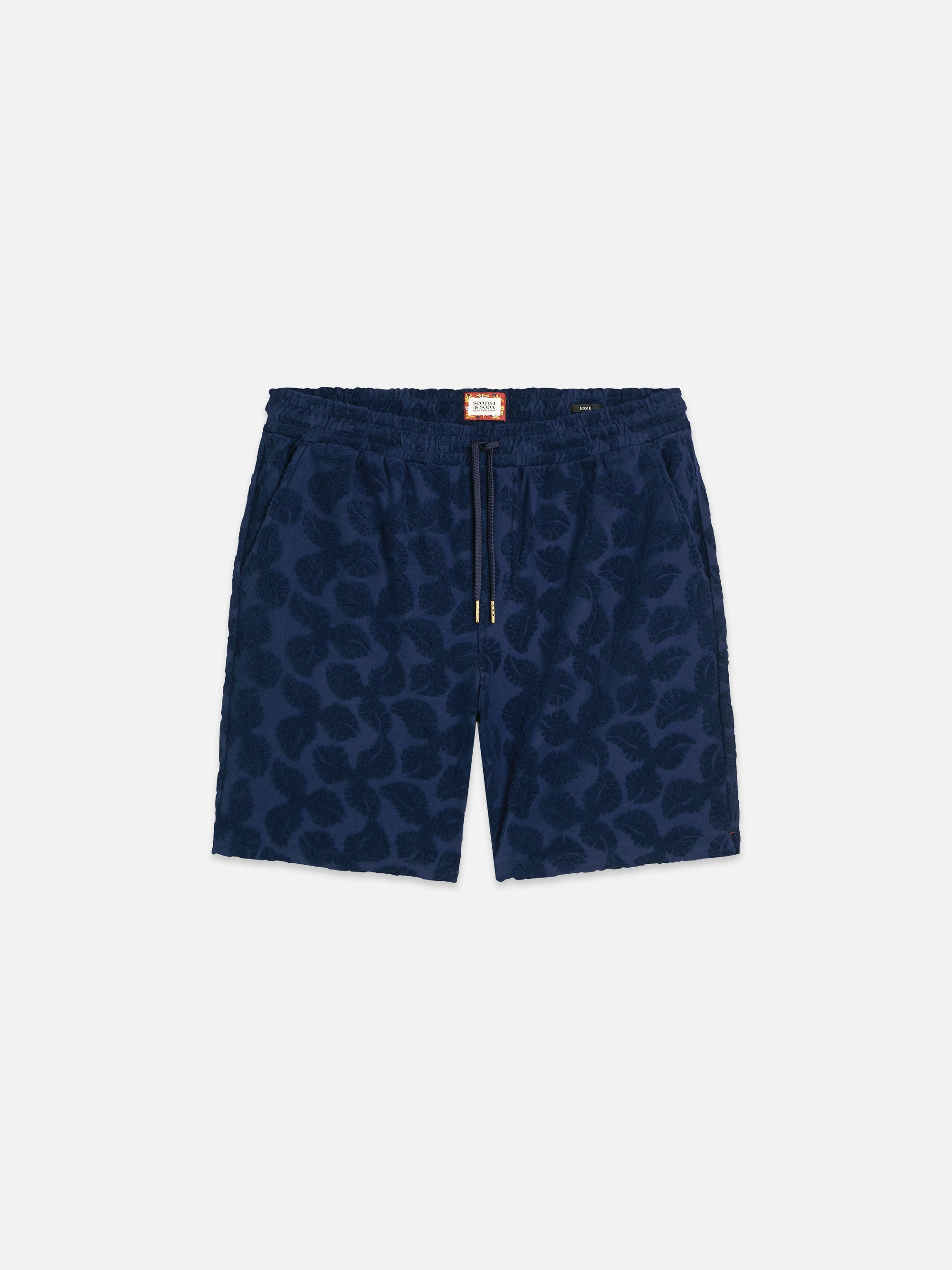 Bermuda Fave Terry Jacquard coupe décontractée - Bleu concours