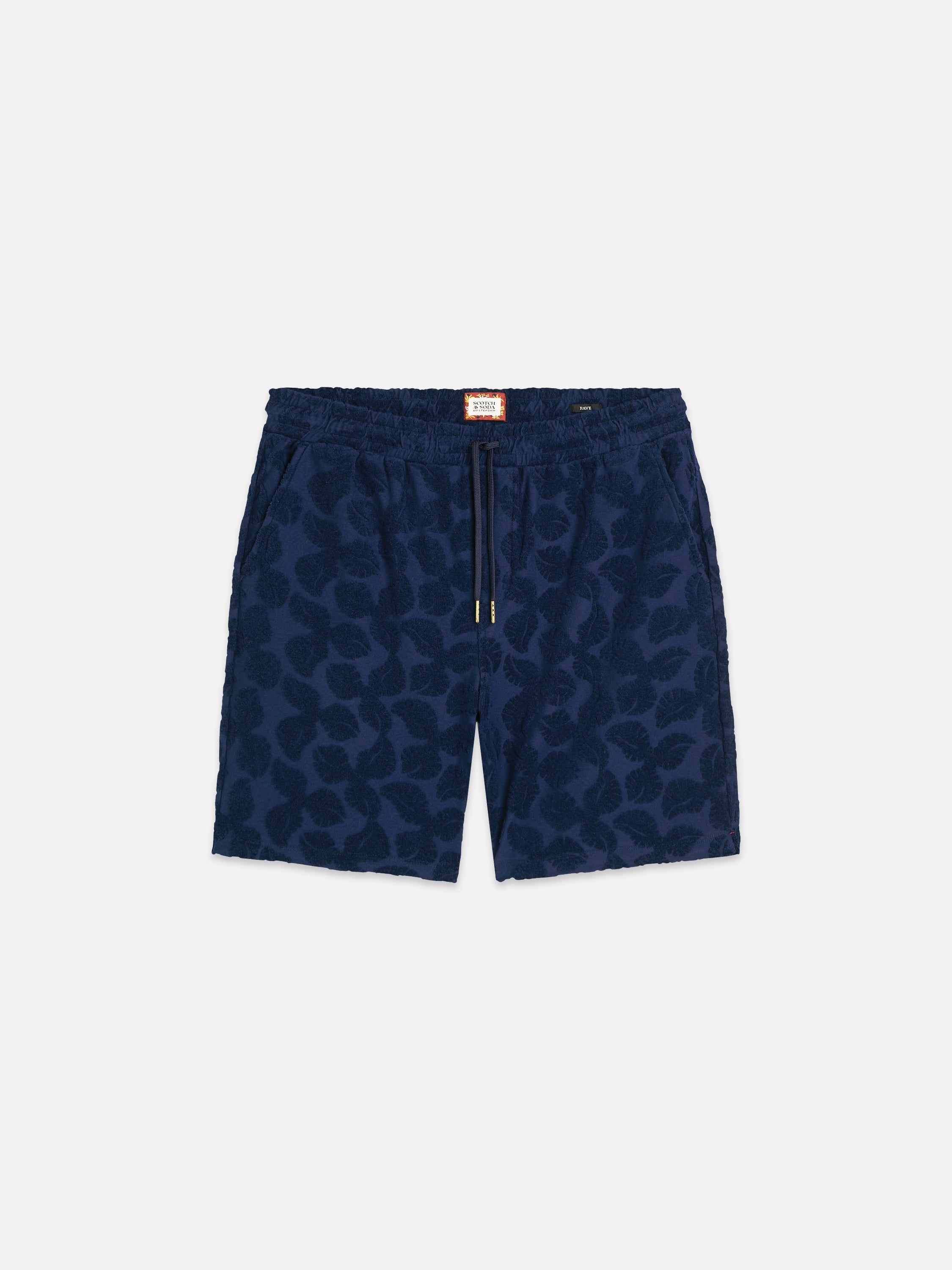 Bermuda Fave Terry Jacquard coupe décontractée - Bleu concours