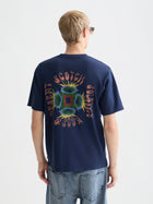 T-shirt coupe décontractée avec motif recto verso - Bleu concours