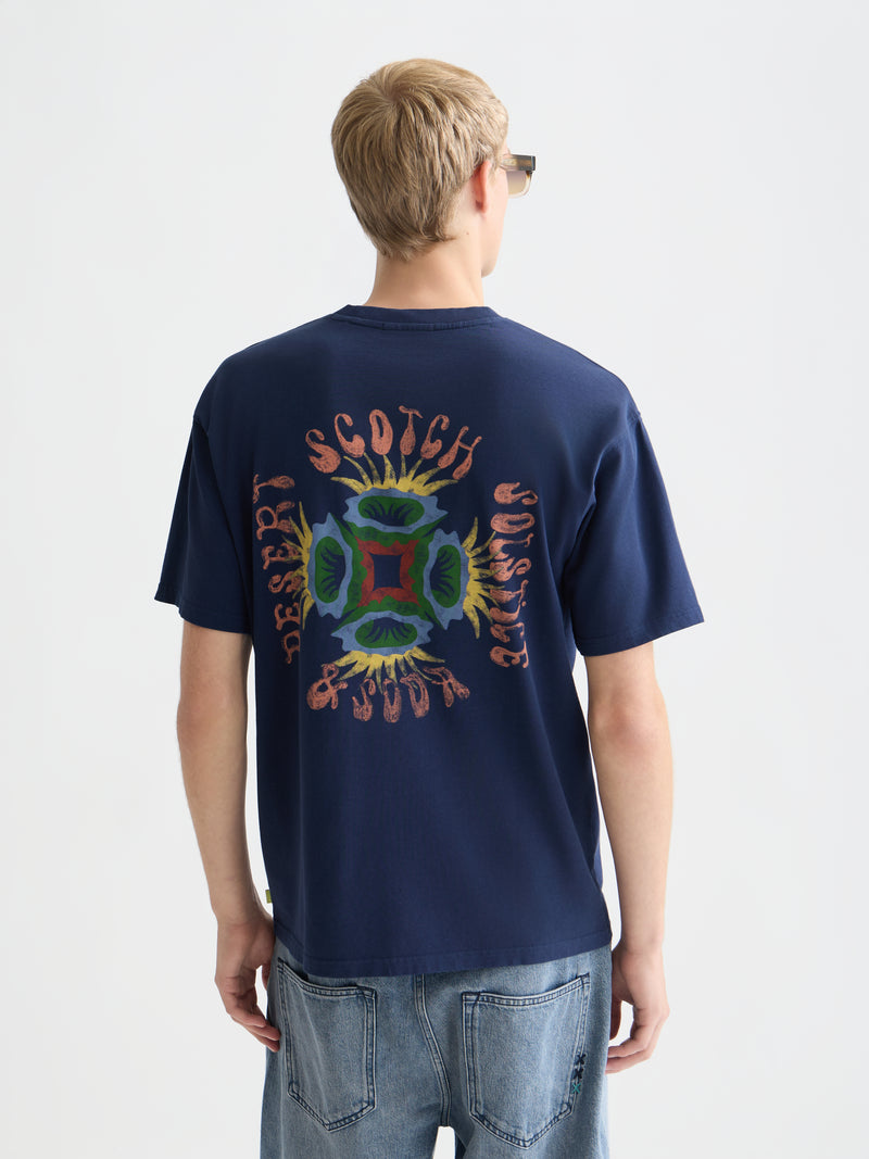 Front And Back Artwork Relaxed Fit T-Shirt - Pageant Blue