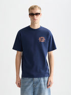 T-shirt coupe décontractée avec motif recto verso - Bleu concours