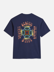T-shirt coupe décontractée avec motif recto verso - Bleu concours