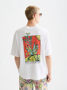 T-shirt ample à motif recto verso - Blanc éclatant