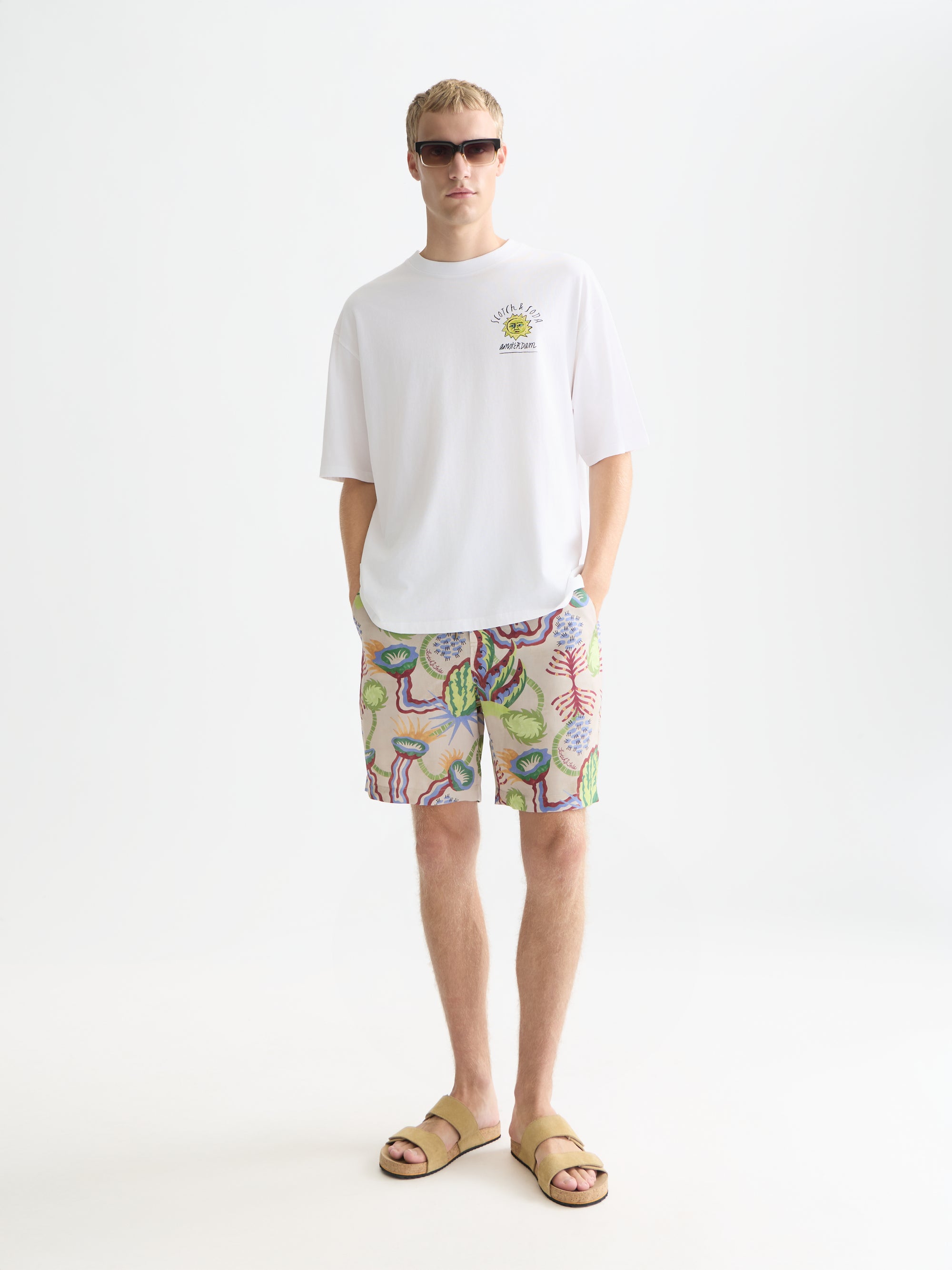 T-shirt ample à motif recto verso - Blanc éclatant