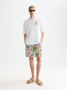 T-shirt ample à motif recto verso - Blanc éclatant